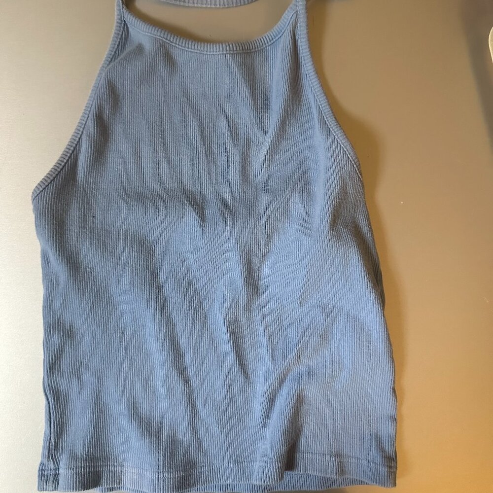 brandy melville light blue halter top